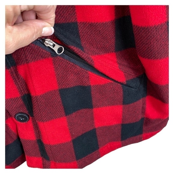 Men’s Lands' End Buffalo Plaid ThermaCheck Fleece Shacket Shirt Jacket‎ Size MT - Picture 3 of 9